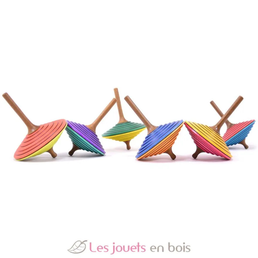 Toupie en bois Tukan rouge vert clair 75 mm - Mader