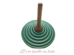 Toupie en bois Tukan vert foncé jaune 75 mm - Mader