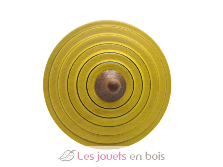 Toupie en bois Tukan vert foncé jaune 75 mm - Mader