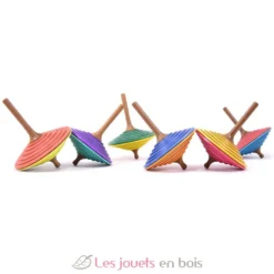 Toupie en bois Tukan violet turquoise 75 mm - Mader
