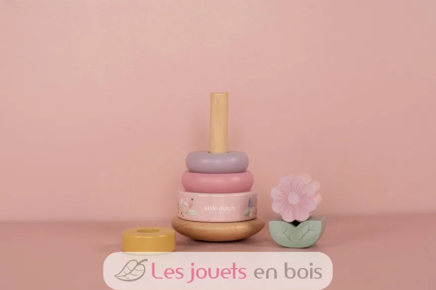 Tour d'anneaux en bois à empiler Fairy Garden - Little Dutch