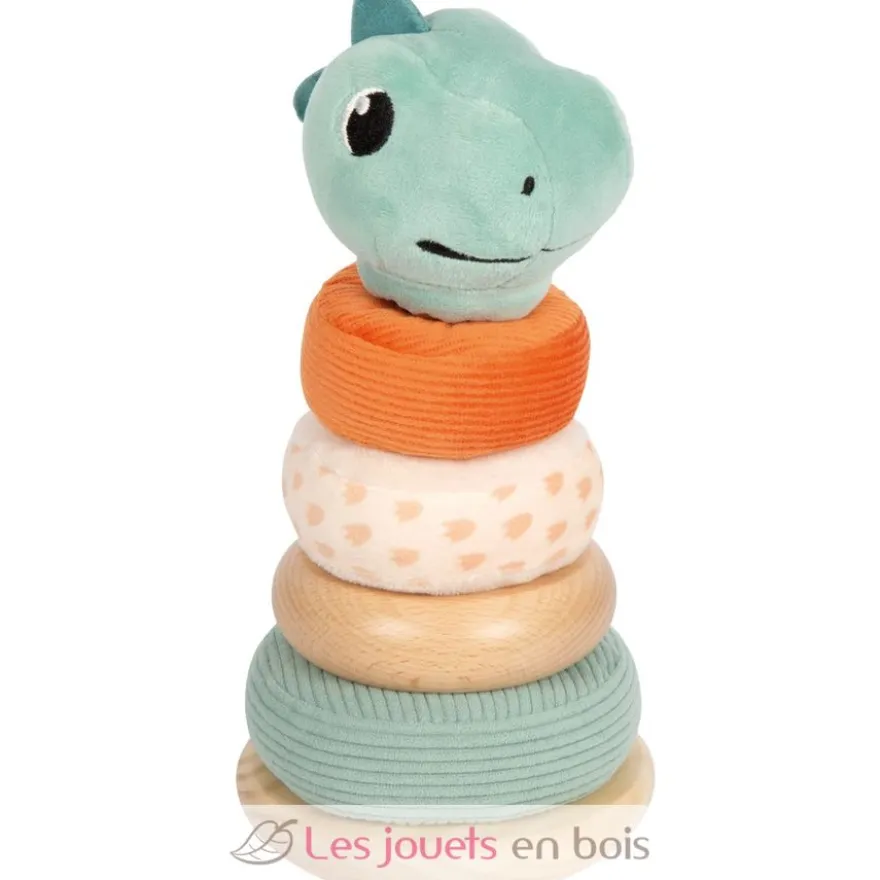 Tour à empiler Dino en bois et tissu - Small Foot Compagny