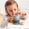 Tour à empiler en silicone bleu - Nattou