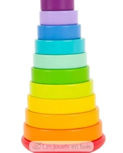 Tour à empiler et à enficher Arc-en-ciel multicolore Small Foot compagny