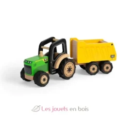 Tracteur et remorque en bois - Bigjigs Toys