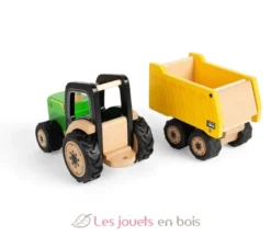 Tracteur et remorque en bois - Bigjigs Toys
