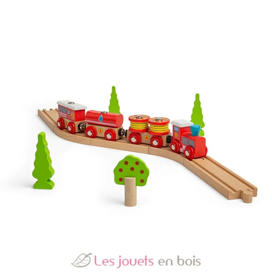 Train en bois Secours Incendie - Bigjigs Toys