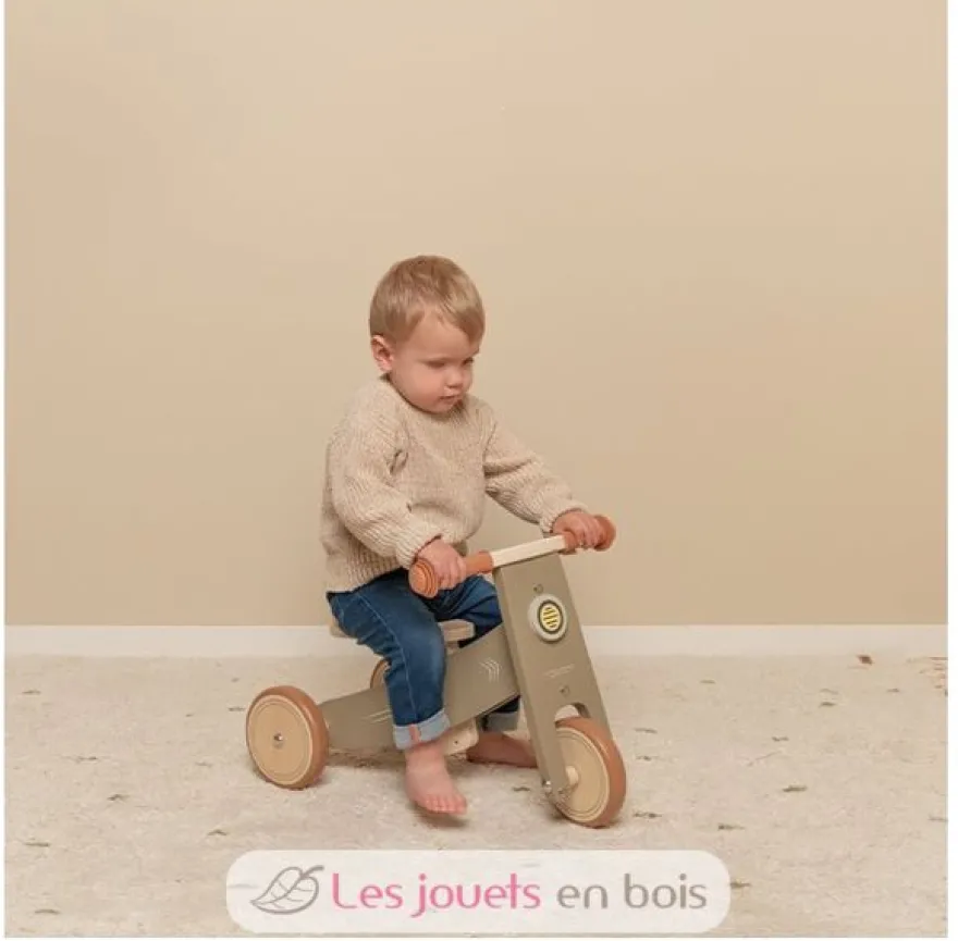 Tricycle en bois vert olive - Little Dutch