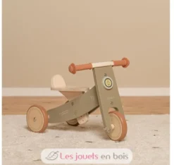 Tricycle en bois vert olive - Little Dutch
