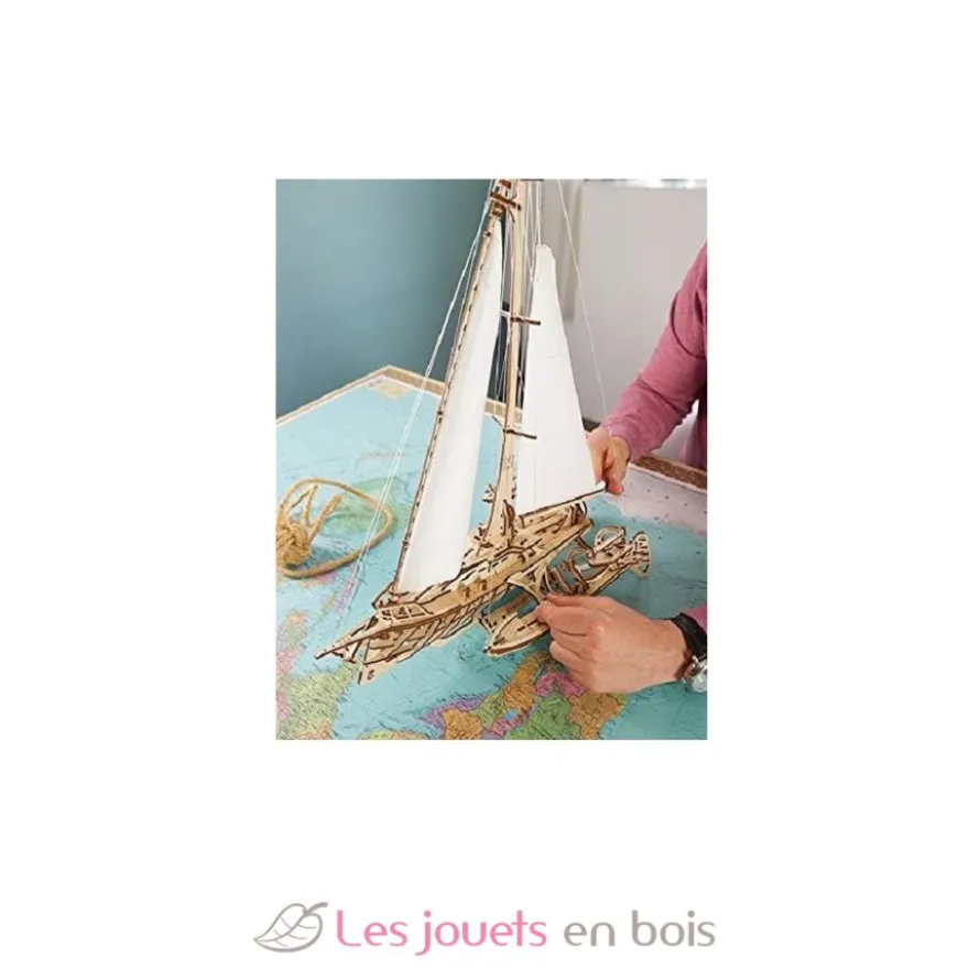 Trimaran Mérihobus - Puzzle 3D mécanique en bois - Ugears