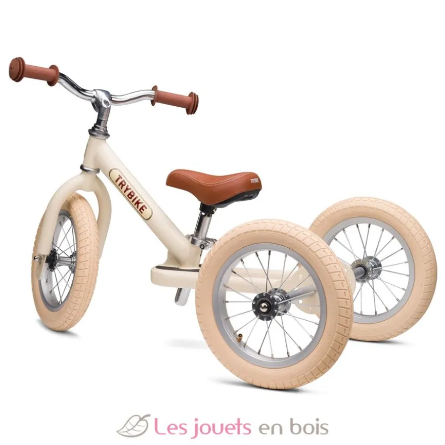 Trybike Draisienne évolutive 2 en 1 crème mat - Trybike