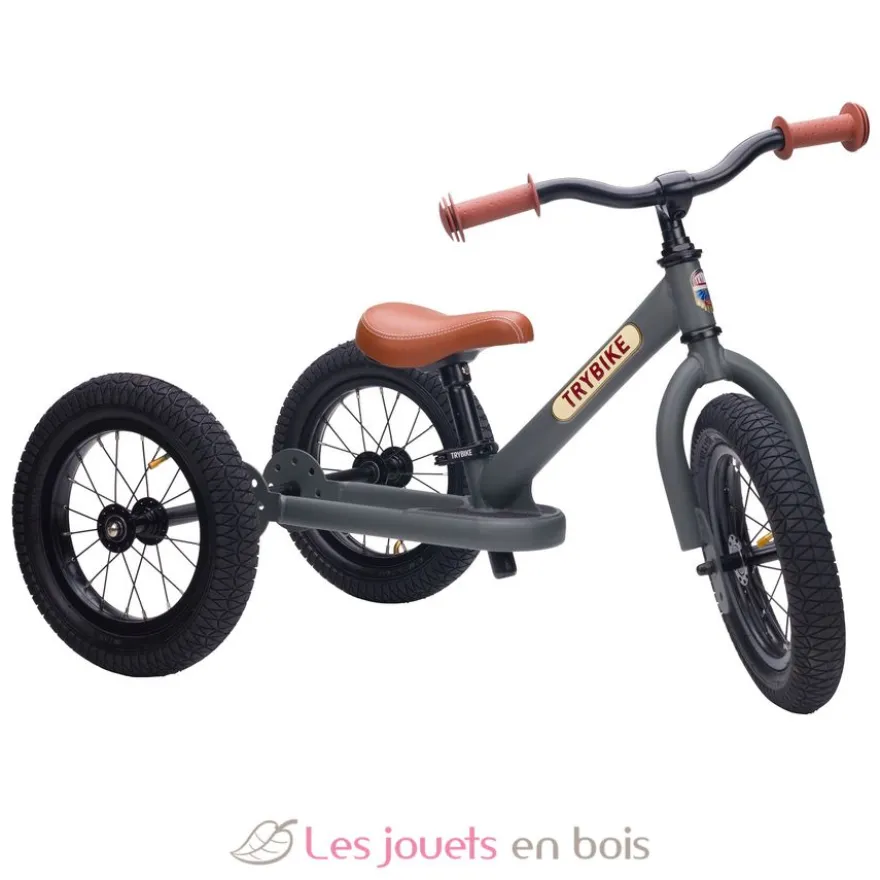 Trybike Draisienne évolutive 2 en 1 gris mat - Trybike