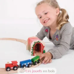 Tunnel de briques rouges en bois - Bigjigs Toys