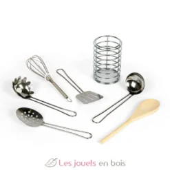 Ustensiles de cuisine bois et métal - Bigjigs Toys