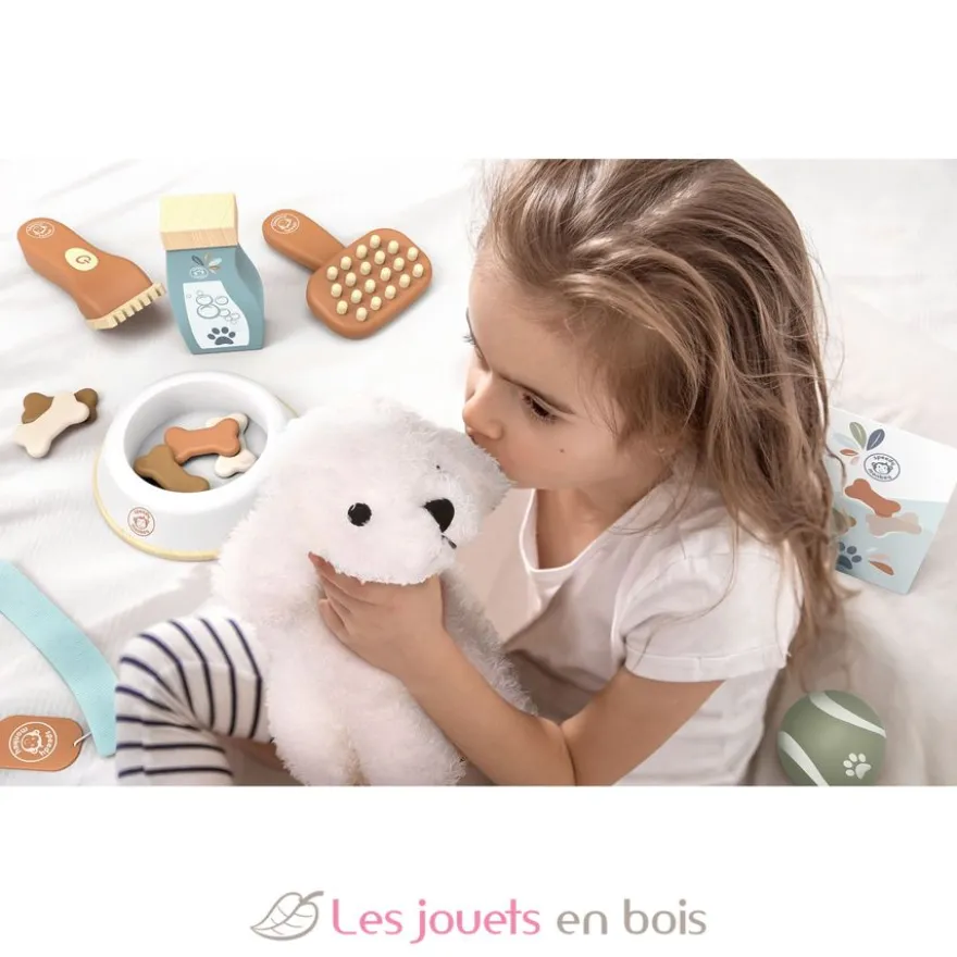 Valisette Mon petit chien - Peluche et accessoires en bois - Speedy Monkey