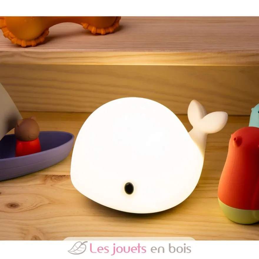 Veilleuse Baleine Wilda blanche avec télécommande - Little L