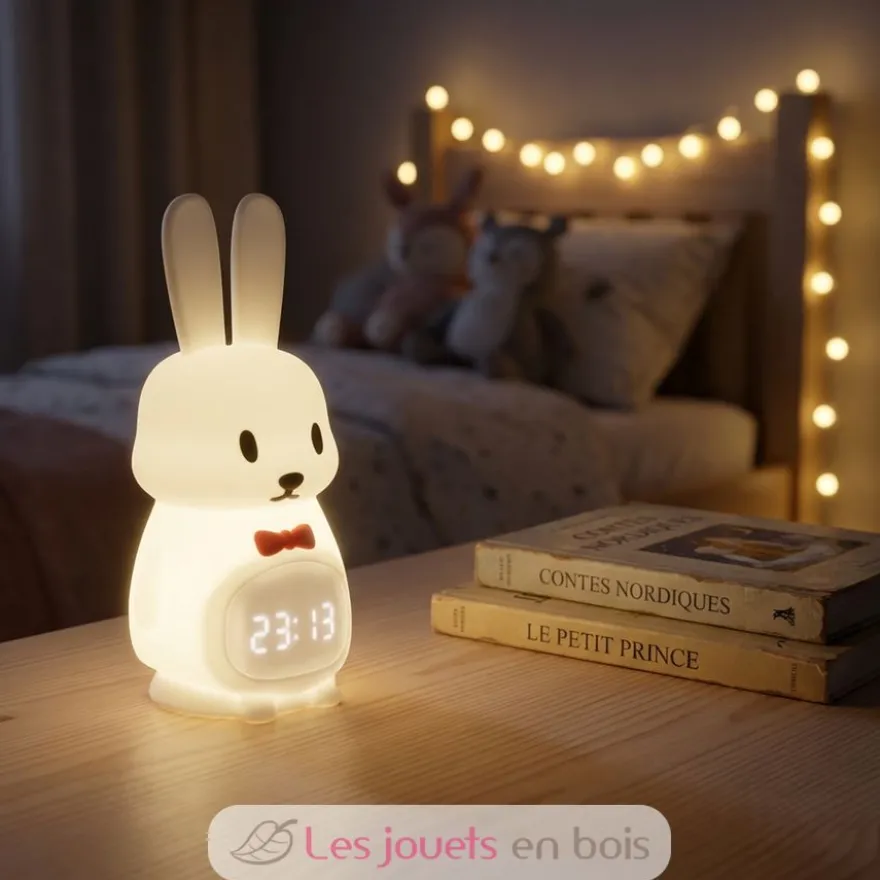 Veilleuse réveil lapin en silicone - Ulysse