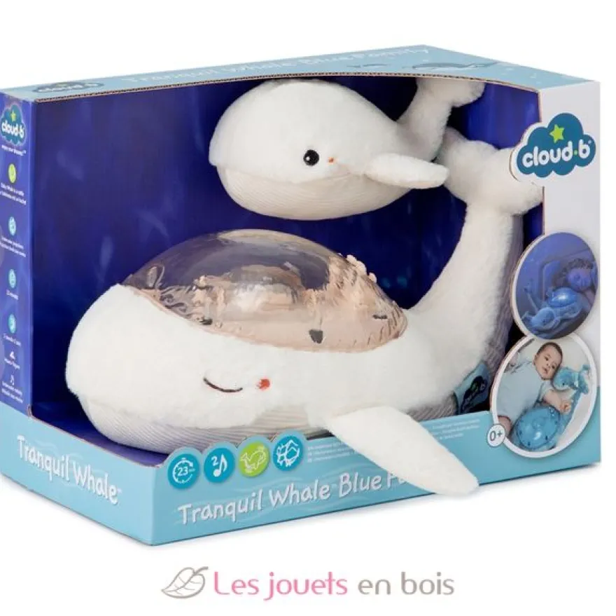 Veilleuse Tranquil Whale Family Blanche - Cloud b