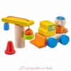 Véhicule de chantier en bois, velcro 8 pcs - Selecta