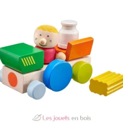 Véhicule de la ferme en bois, velcro 7 pcs - Selecta