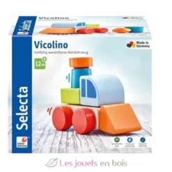 Véhicule en bois, velcro 6 pcs - Selecta