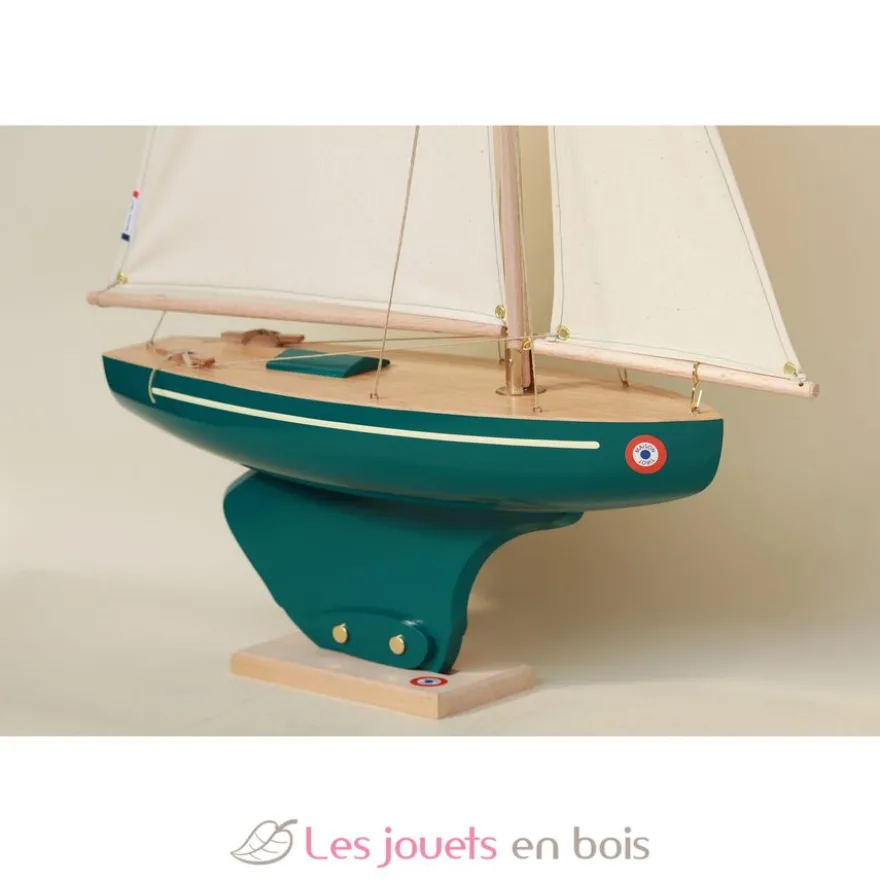 Voilier Saint Germain II vert anglais 40cm - Maison Tirot