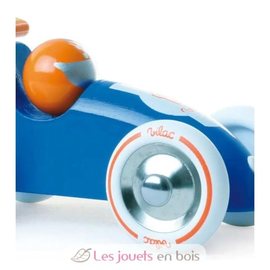 Voiture de course bleue et orange - Vilac