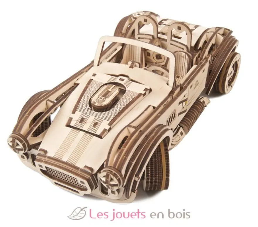 Voiture de course Drift Cobra - Puzzle 3D mécanique en bois - Ugears