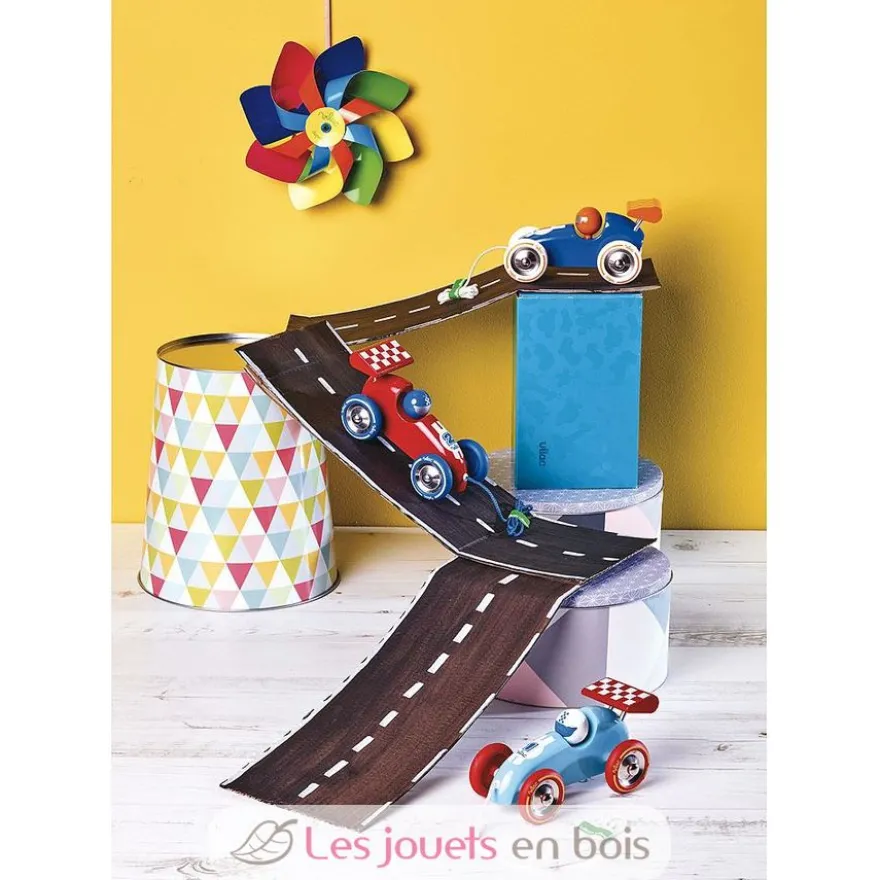 Voiture de course rouge et bleue - Vilac