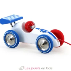 Voiture de course à traîner blanche - Vilac