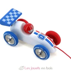Voiture de course à traîner blanche - Vilac