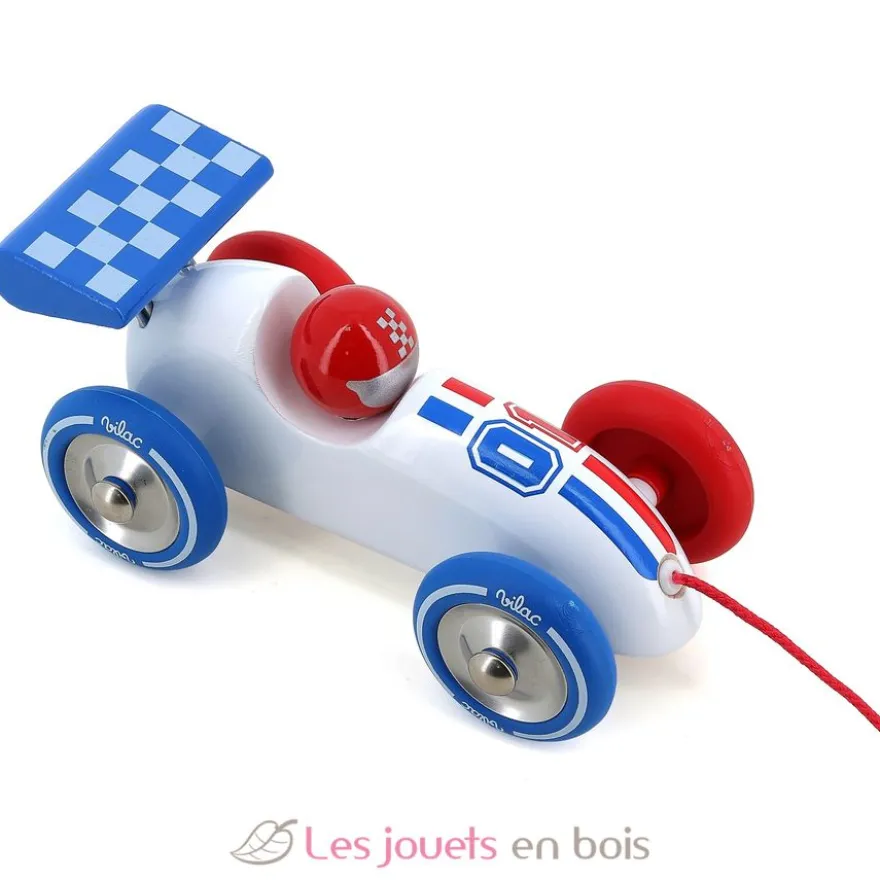 Voiture de course à traîner blanche - Vilac
