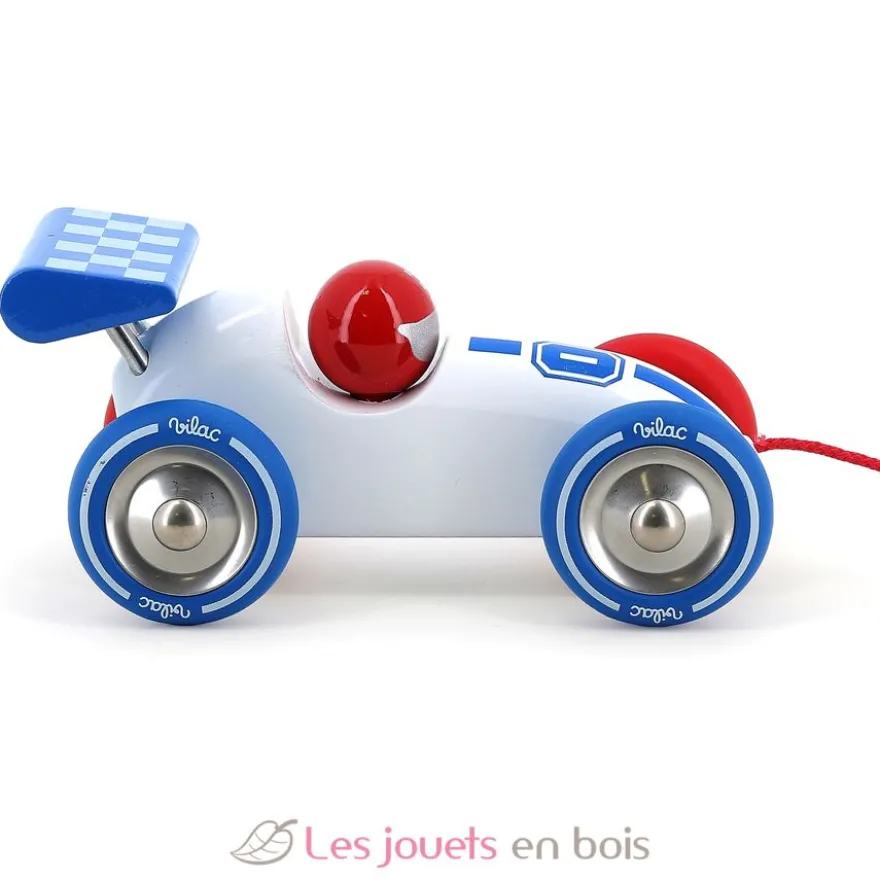 Voiture de course à traîner blanche - Vilac