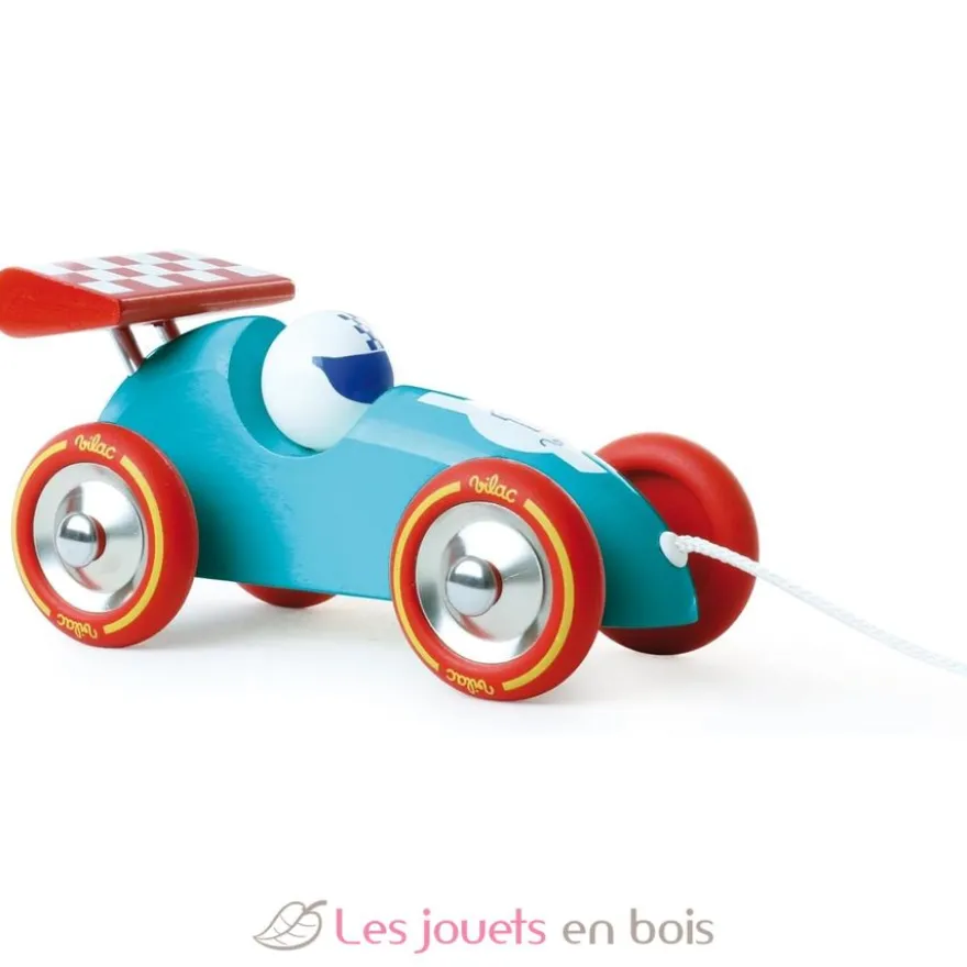 Voiture de course turquoise et rouge - Vilac