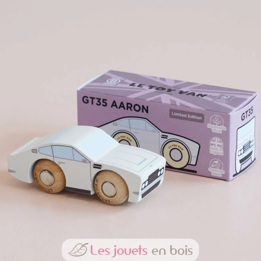 Voiture en bois Aaron No 6 blanche - Le Toy Van