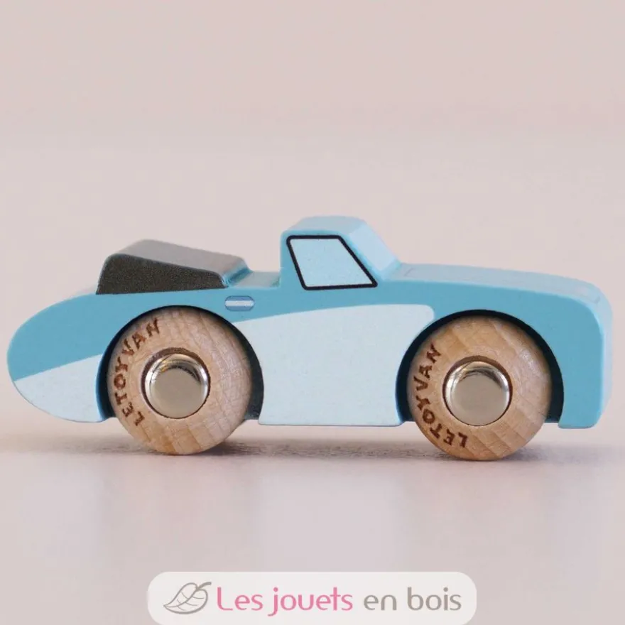 Voiture en bois Justin No 1 bleue - Le Toy Van