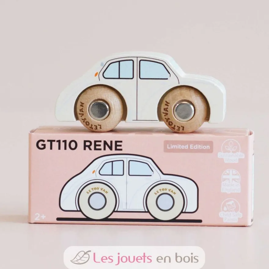 Voiture en bois René No 20 blanche - Le Toy Van