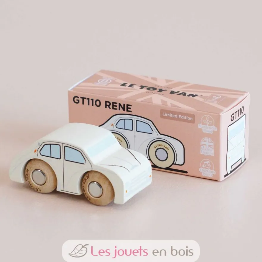 Voiture en bois René No 20 blanche - Le Toy Van