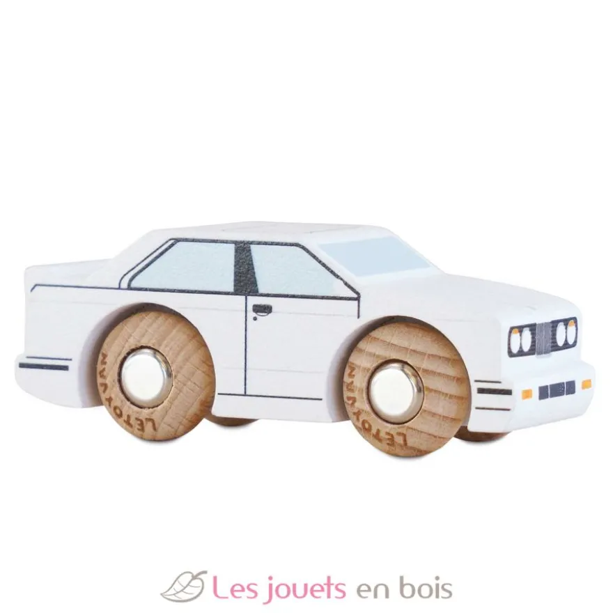 Voiture en bois William No 21 blanche - Le Toy Van