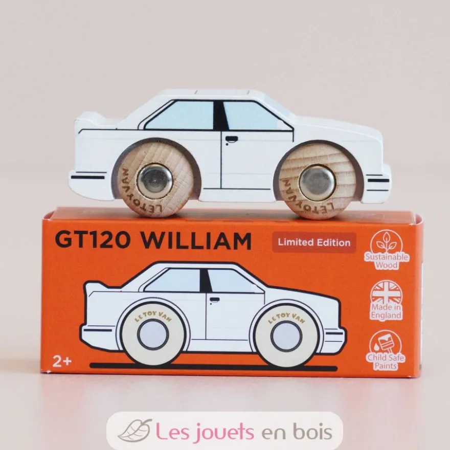 Voiture en bois William No 21 blanche - Le Toy Van