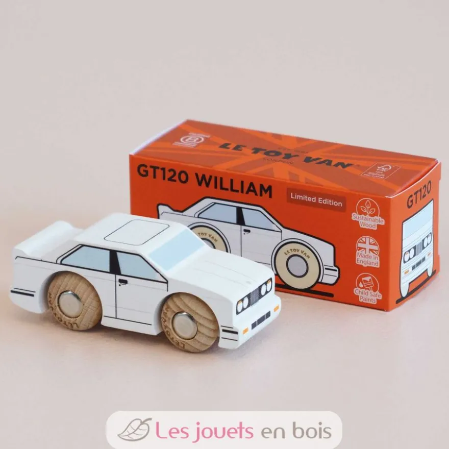 Voiture en bois William No 21 blanche - Le Toy Van