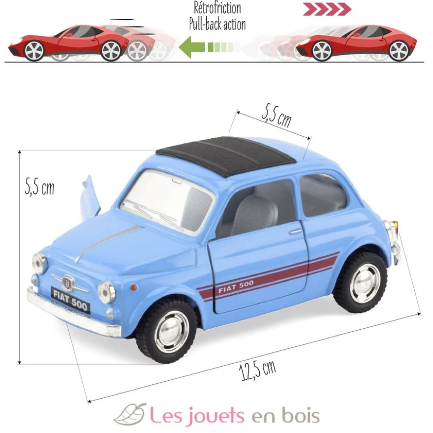 Voiture miniature Fiat 500 bleue - Ulysse