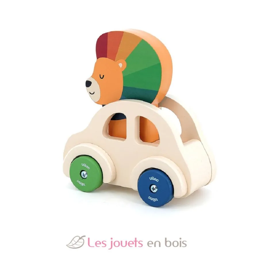 Voiture pouet pouet Lion beige - Vilac