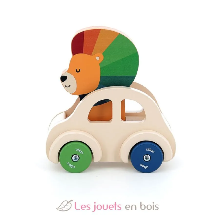 Voiture pouet pouet Lion beige - Vilac