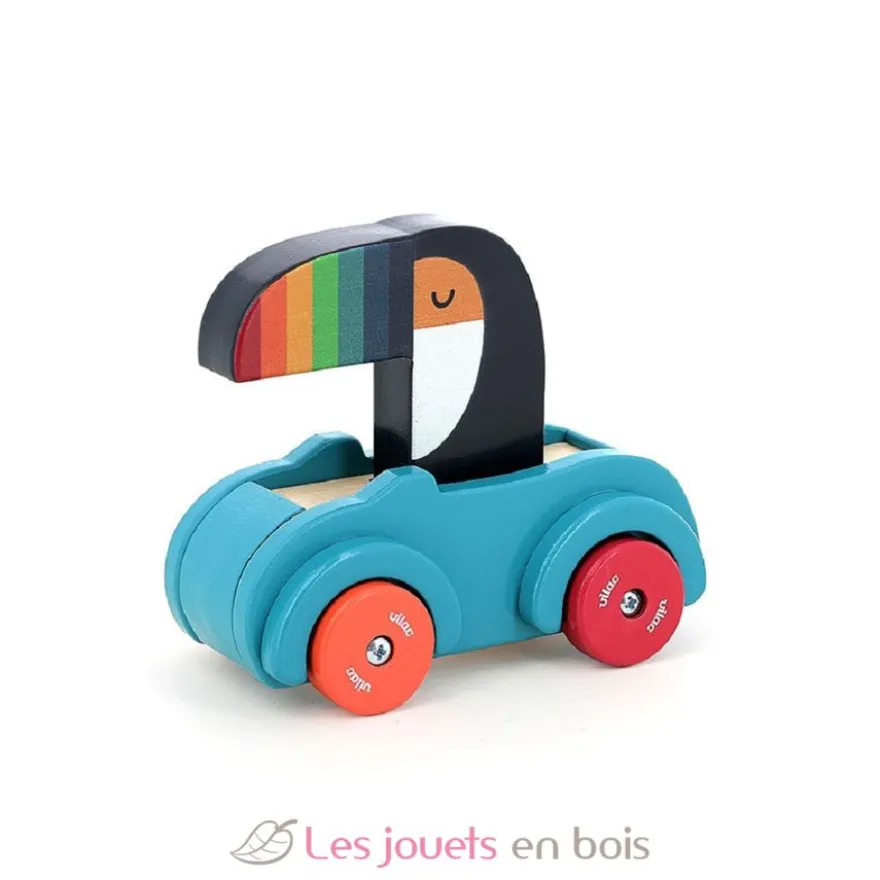 Voiture pouet pouet Toucan bleue - Vilac