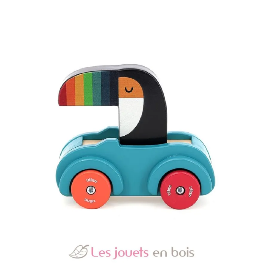 Voiture pouet pouet Toucan bleue - Vilac