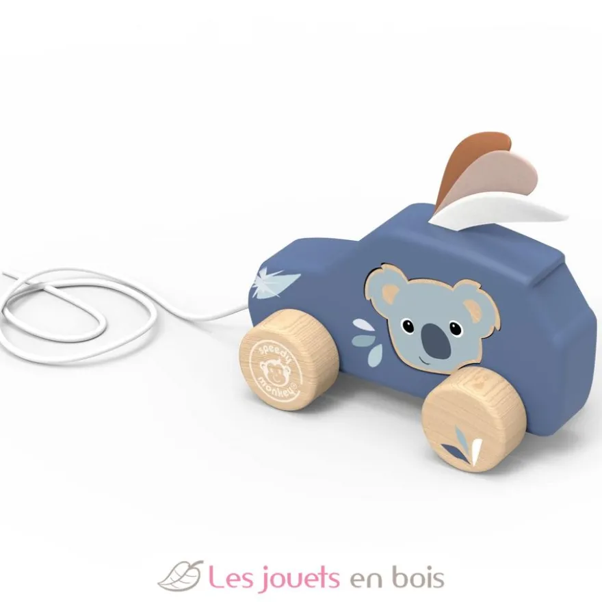 Voiture à tirer koala bleue - Speedy Monkey