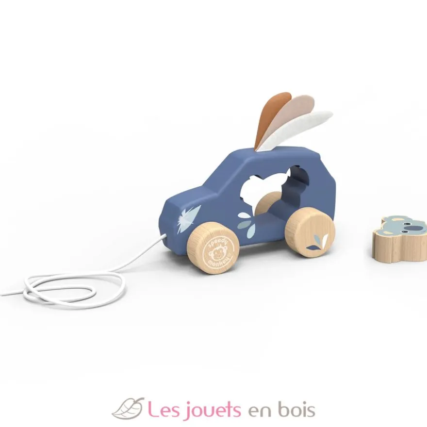 Voiture à tirer koala bleue - Speedy Monkey