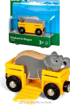 Wagon transporteur d'éléphant - Brio