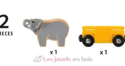 Wagon transporteur d'éléphant - Brio